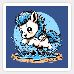 Li'l Legends™: Pegasus Plays in a Puddle Sticker